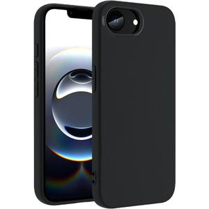 TENOC Phone Case Compatible with iPhone 16e, Black Case Anti-Fingerprint Protective Bumper Matte Cover for 6.1 Inch
