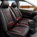 Custom Fit Honda CRV Car Seat Covers Fit for 2017 2018 2019 2020 2021 2022 EX,EX-L,LX,Special Edition,Touring,Leather Seat Protector Replacement,Waterproof Faux Leather(Full Set,Black&Red)