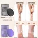 2 x 60 Pcs Sandpaper Set 1.7'' x 1.7'' for Electric Foot File Callus Remover (Blue+black)