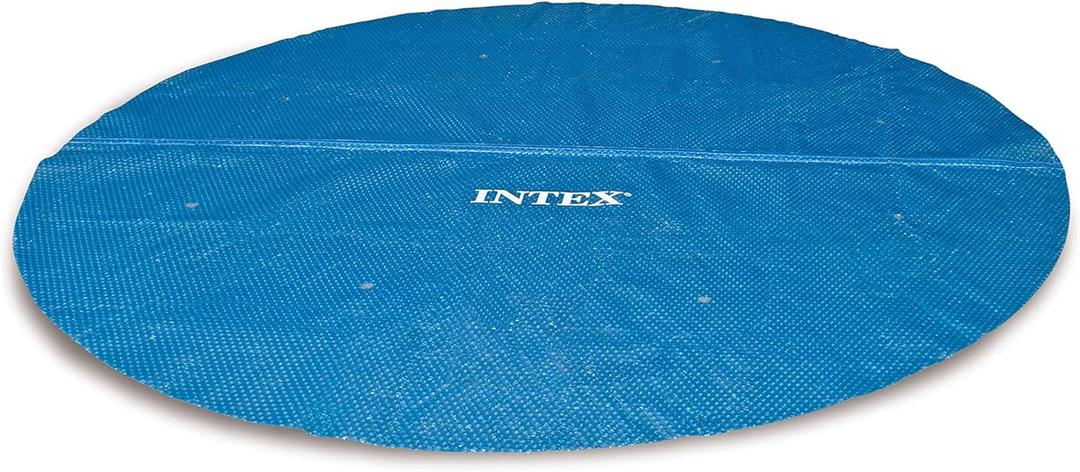 INTEX 28014E Solar Pool Cover: for 16ft Round Easy Set and Metal Frame Pools Insulates Pool Water Reduces Water Evaporation Keeps Debris Out Reduces Chemical Consumption