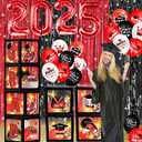 Red Black Graduation Decorations Class of 2025 Graduation Balloon Boxes with Letters 2025 Grade Party Decorations with Lights for Class of 2025 Grade Party Supplies