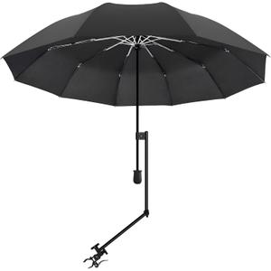 UPF 50+ Beach Umbrella with Adjustable Universal Clamp