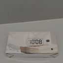 Peakeep Slim Digital Mirror Aesthetic Alarm Clock for Bedrooms Desk Decor - Plug in Electric Big LED Modern Small Clock for Office Living Room, Battery Backup, 6 Dimmers (Gold)