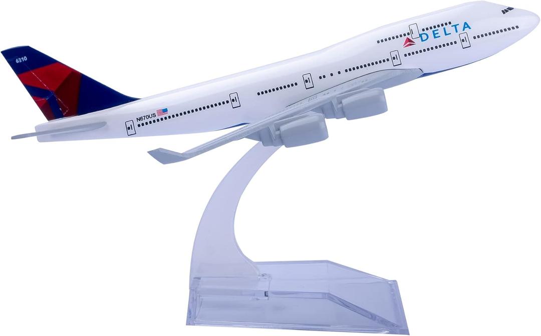 1:400 Scale Model Airplane American Airlines Delta B747 Plane Model Metal Plane Die-cast Alloy Airplanes for Gift and Collection (Delta 747)