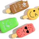 SCHITEC Squeaky Dog Toy, [4 Pack] Natural Latex Rubber Interactive Toys for Small Dogs Puppies