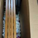 Freestanding Pet Gate Foldable 4 Panel Dog Gate Walnut Dog Gates for Stair Doorways House Indoor (2 Support Feet Included)