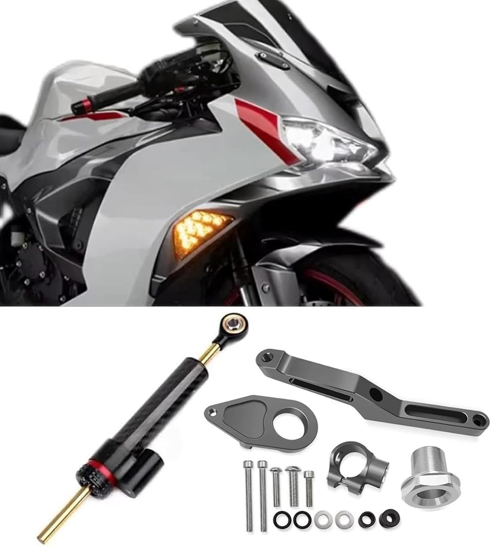 For Ninja ZX-6R ZX636 ZX6R ninja zx6r zx636 2026 2025 2024 2023 2022-2013 motorcycle accessories steering shock absorber steering shock absorber stabilizer steering damping bracketTitanium kit)