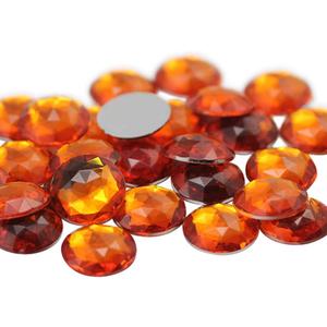 18mm Flat Back Round Acrylic Rhinestones Jewels Plastic Gems Embelishments for Cosplay/Costumes Jewelry Making - 30 Pieces (Orange Hyacinth H125)