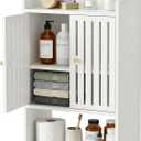 HAYOFAMY Wall Bathroom Storage Cabinet, 4-Tier Medicine Cabinet with Door, Bath Shelf Organizer for Living Room Kitchen Entryway Small Space (7.9" D x 15.7" W x 23.6" H)