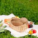 JJSQ Wicker Woven Basket with Jute Rope Handle Garden Harvest Basket Wicker Storage Baskets for Picnic, Easter, Organizing, Gathering Vegetables, Large 17" x 12" x 5"