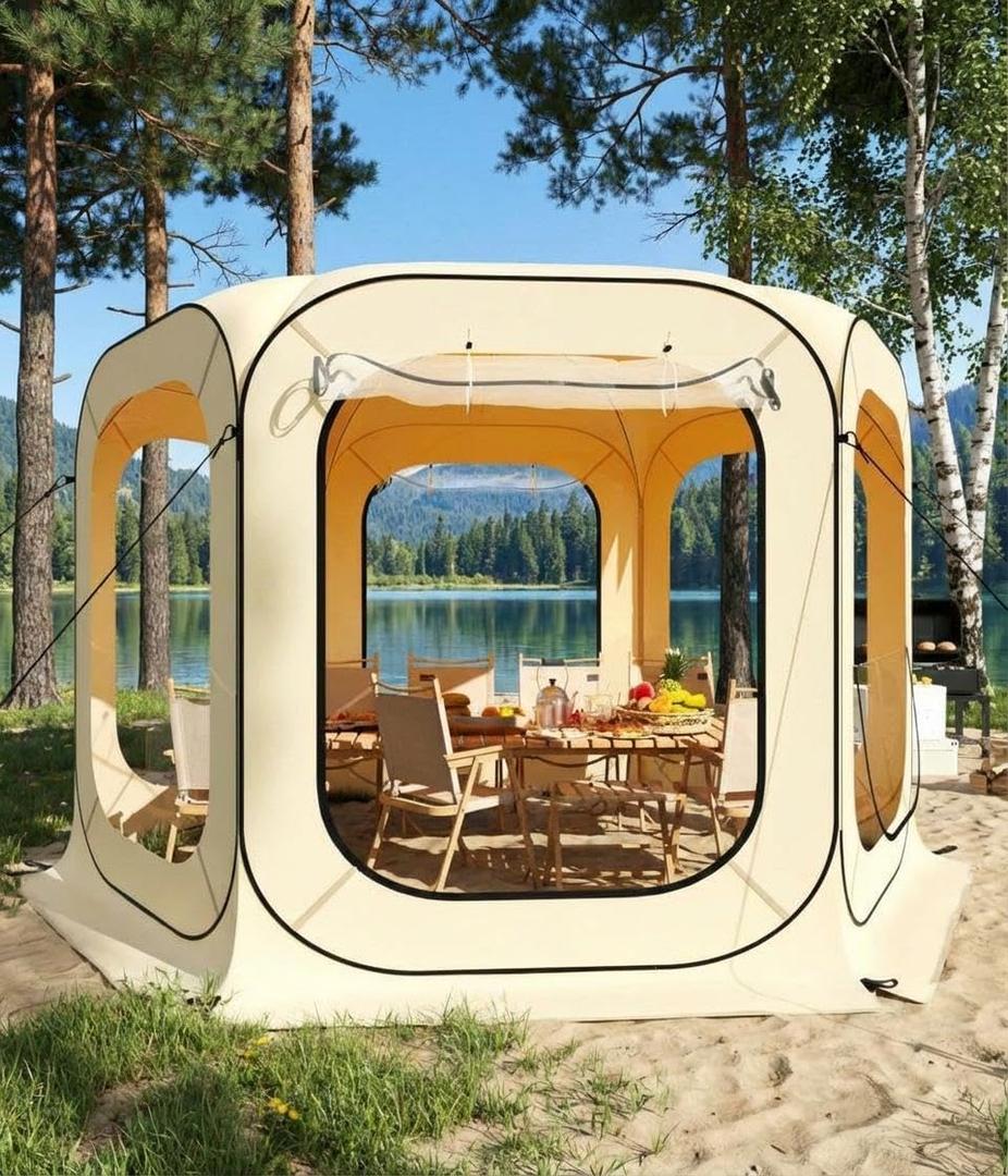 12X12 ft Outdoor Pop Up Bubble Tent, Garden Dome Igloo Tent for 6-8 Person with Rainproof & Windproof Design, Ideal for Camping, Backyard Events, Beach