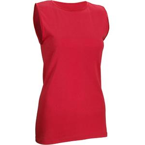 Rosette Womens Sleeveless Undershirt - Cotton  High Neck, Full shoulder design (Small, Red)