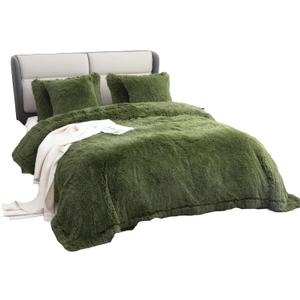 YUSOKI Faux Fur King Blanket(Olive Green,90" x 104"), Without Pillows,Winter Lightweight Plush Fuzzy Soft Cozy Microfiber Comfy Bed Blanket for Women Kids Girls Couch Sofa Washable
