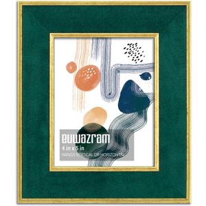Suede 4x5 Frame - Single Frame, Christmas Elegant Green 4 x 5 Poster Frame, 4x5 Picture Frame for Artwork Puzzles Photos and Movie Posters