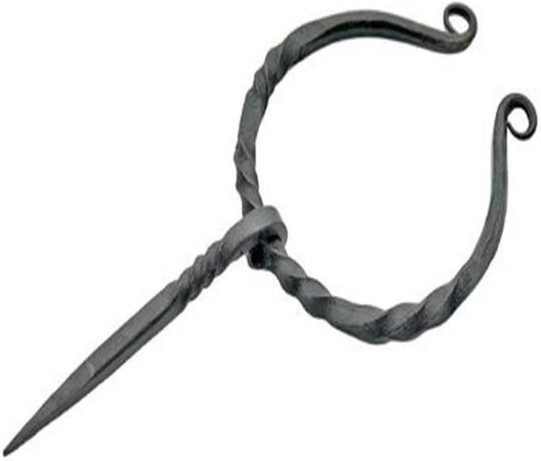 Szco Supplies Medieval Cloak Pin - 3.25" Black Coated Carbon Steel Brooch for Cloaks, Shawls, and Costumes