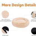 Amazon Basics Washable Donut Pet Bolster Faux Fur Bed with Removable Cover, Anti-Slip Bottom for Dog, Beige, 36" x 36"