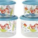 SugarBooger Good Lunch Small Snack 2 Piece Container, Mermaid (Pack of 2)