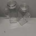 68 oz Borosilicate Square Glass Pitcher with Lid and Spout, Heat Resistant -4F to 302F, Lightweight Water Pitchers, Water Jugs, Glass Carafe with Handle, Ideal for Fridge Storage(2Pack)