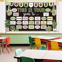 This is Your Year Bulletin Board Set Plant Motivational Classroom Decoration Inspirational Welcome Back to School Bulletin Board Cutouts for School Office Chalkboard Wall Door Decor Supply