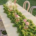 Wonderland Tea Party Decoration 47 x 12.6 Inches Artificial Dried Moss Table Runner Enchanted Forest Decorations Fairy Decor for Garden Spring Tea Party Holiday Wedding Dinner Birthday