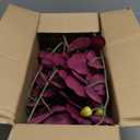 6PCS 32" Artificial Orchid Stems Purple Butterfly Orchid Faux Phalaenopsis Flowers for Home Wedding Centerpieces Office Table Decorations Real Touch Silk Orchids for DIY Floral Arrangements