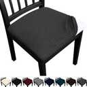 Dining Chair Seat Covers, Washable Dining Room Chair Seat Covers Set of 6, Removable Kitchen Seat Covers Chair Covers for Dining Chairs (Dark Grey)