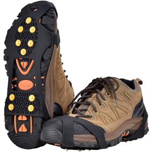 Aliglow Ice Snow Grips Over Shoe/Boot Traction Cleat Spikes Anti Slip Footwear (Small (3-5MEN/ 5-7WOMEN))