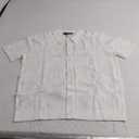 Mens Knit Crochet Button Down Shirt See Through Top Short Sleeve Sweater Lightweight Casual Summer Tops Beach Fits (Large)