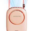 Ventilador de cuello porttil, mini ventilador de cuello colgante con cordn ajustable y soporte, recargable por USB, manos libres, ventilador personal de 3 velocidades de viento para interiores y exteriores (rosa).