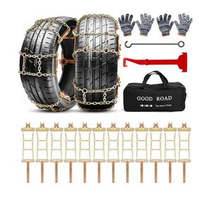 12 Pack Adjustable Snow Tire Chains for Tire Width 235-315mm Suv Truck Pickup, Quick Setup Easy Installation, Thickened Car Non Skid Car Chains