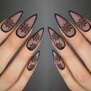 Christmas Press on Nails Almond with Snowflake Designs Full Cover Christmas Medium Fake Nails Cute Christmas Nails Press ons for Women Acrylic Nails Decorations Manicure Tips Accessories