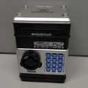 Piggy Bank for Kids - Electronic Money Saving Box w/Code- ATM Safe - Toy Coin Bank - Christmas Boys Toys for Age 3, 4, 5, 6, 7, 8, 9 - Birthday Gifts for 8, 9, 10, 11, 12 Year Old Boy and Girl (Black & Silver)