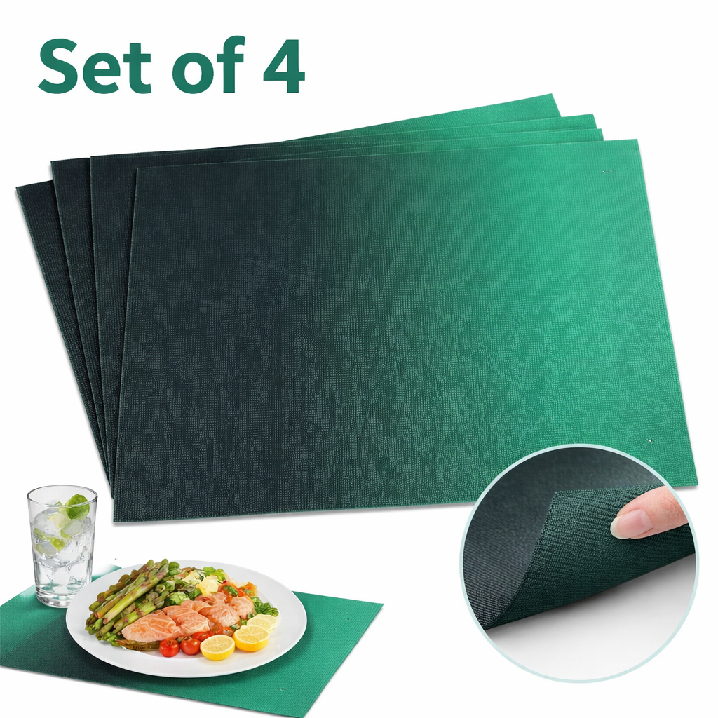 Rectangler textline placemat green ( pack of 4)