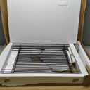 SPIRICH 96-inch Extra Wide 30-inches Tall Dog Gate with Door Walk Through, Freestanding Wire Pet Gate for The House, Doorway, Stairs, Pet Puppy Safety Fence, Support Feet Included (White)