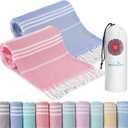 2 Packs Turkish Beach Towels Vacation Essentials Quick Dry Sand Free Soft Absorbent Extra Large Xl Big Blanket Adult Oversized Bath Pool Swim Towel Lightweight Thin Sandless Compact No Sand Packabl