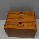 PACKGILO Wooden Storage Box Rustic Desktop Organizer with 3 Drawers Office Desk Accessories Shelf Small Craft Storage Containers Apothecary Cabinet and Chest Jewelry Holder for women(BROWN)