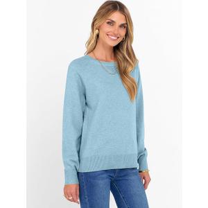 ANRABESS Sweater for Women Long Sleeve Crewneck 2026 Fall Winter Soft Loose Fit Basic Knit Pullover Sweaters Top Outfits, Size: L