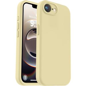 Vooii Compatible with iPhone 16e Case, Liquid Silicone Upgrade [Camera Protection] [Soft Anti-Scratch Microfiber Lining] Shockproof Phone Case for iPhone 16e 6.1 inch - Creamy Yellow