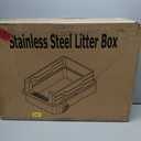 Stainless Steel Litter Box Extra Large for Big Cats Multi-Cats, Jumbo Extra Large Metal Cat Box with High Sided Lid, Anti-Urine Leakage, Non-Stick,Include Litter Scoop (Silver Gray)