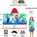 Super Mario Bath/Pool/Beach Soft Cotton Terry Hooded Towel Wrap, 24 in x 50 in, By Franco Kids