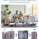 LIGHT FLIGHT Luggage Sets, 3 Piece Durable Suitcase Set with Spinner Wheels, 3 Pcs Hardside Lightweight luggage with TSA Lock, Large Checked Travel Suitcases, 20/24/28 Inch, Rose Purple