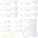12 Pcs Clear A4 A5 File Box Document Plastic Storage Box with 48 Labels File Holder Organizer Box Paper Plastic Case Magazine Protector with Buckle Office School Supplies(White)