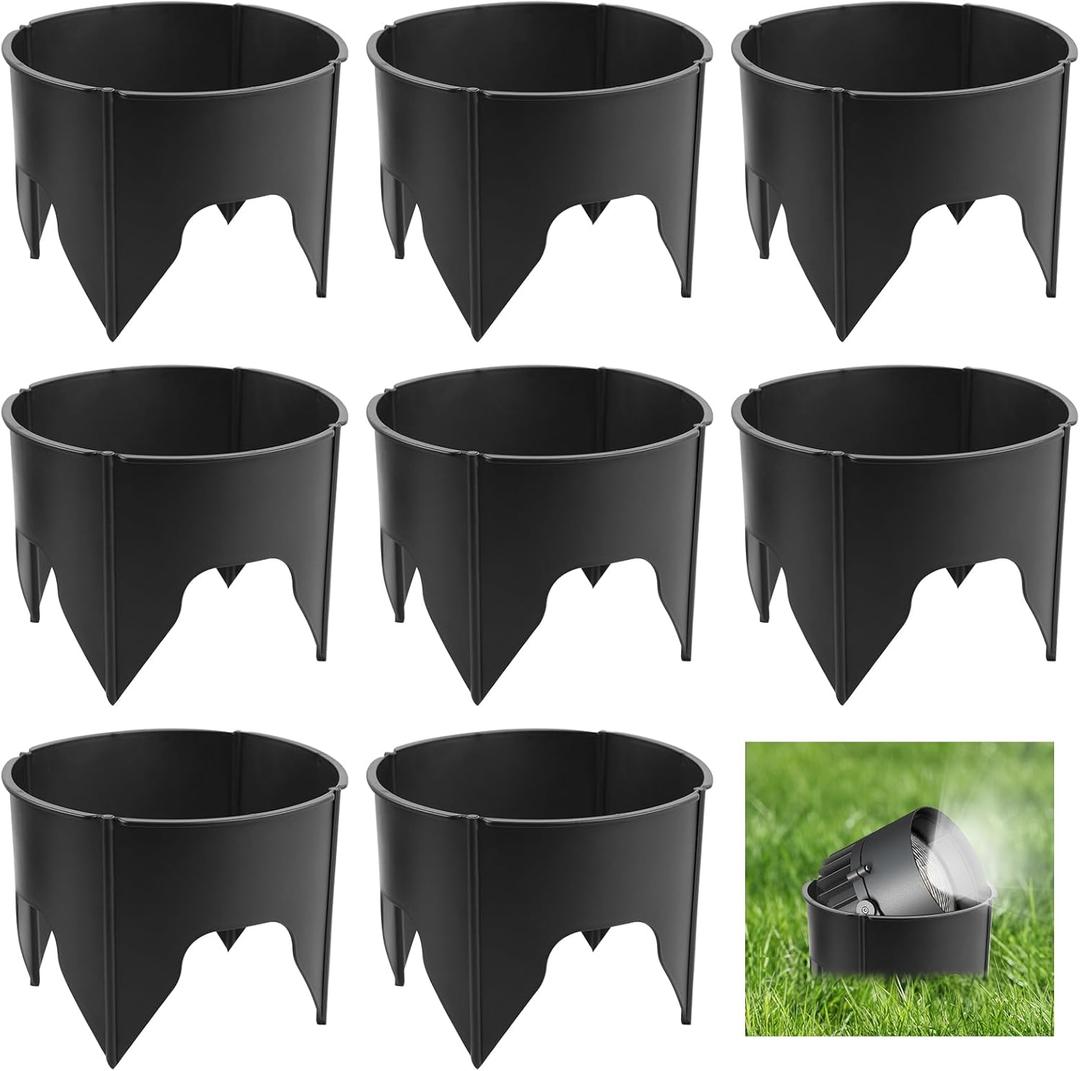 8 Pack Lawn Sprinkler Guard & Landscape Light Protector, ABS Plastic Light Shield for Outdoor Lighting, Sprinkler Head Protecters for Reduce Damage from Lawns Mower Outdoor Garden Park Backyard