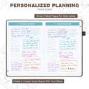 Undated 12 Month Planner Hardcover (5.5x8.5") - Weekly & Monthly Academic Life Organizer, Productivity Journal, Thick Paper, Sticker, Bookmark, Pen Loop(Brown)