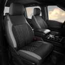 Custom for Ford F150 Seat Cover 2010 2011 2012 2013 2014 - Custom-Fit Full Set Leather Truck Seat Cover for 2010-2014 F150 XL/XLT/Lariat F150 Accessories (C011-Black Grey)