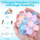 50 Pcs Mini Ice Cube Stress Balls Bulk Squeeze Square Ball Sensory Stress Relief Mini Ice Cube Prize Birthday Party Favor Bags Box Filling, 4 Colors
