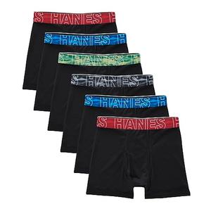 Hanes Boy's Moves Breathable Mesh Boxer Brief Underwear, X-Temp, Moisture-Wicking Boxer Briefs for Boys, 6-Pack Large