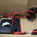 Drive Medical Rollator Walker with Seat - Stable Mobility Support - Height Adjustable - Durable Steel Frame Construction - Smooth 7.5" Wheels - Foldable Frame - 350 Lb Limit - Red
