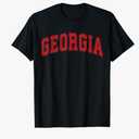eorgia GA Vintage Athletic Sports Design Red Text T-Shirt, M