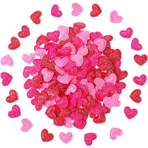 Tatuo 300 Pcs Valentine's Day Felt Hearts Decoration Glitter Felt Hearts Confetti Mini Heart Shapes Decorative Confetti for DIY Crafts Valentines Wedding Party Decor(Red, Rose Red, Pink)